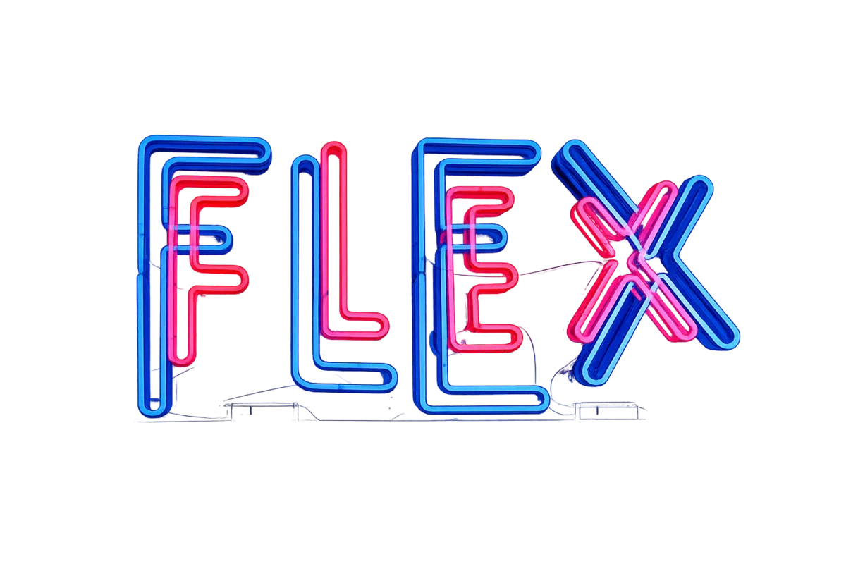FLEX neon sign — A 24-Hour Gay Bar in Las Vegas